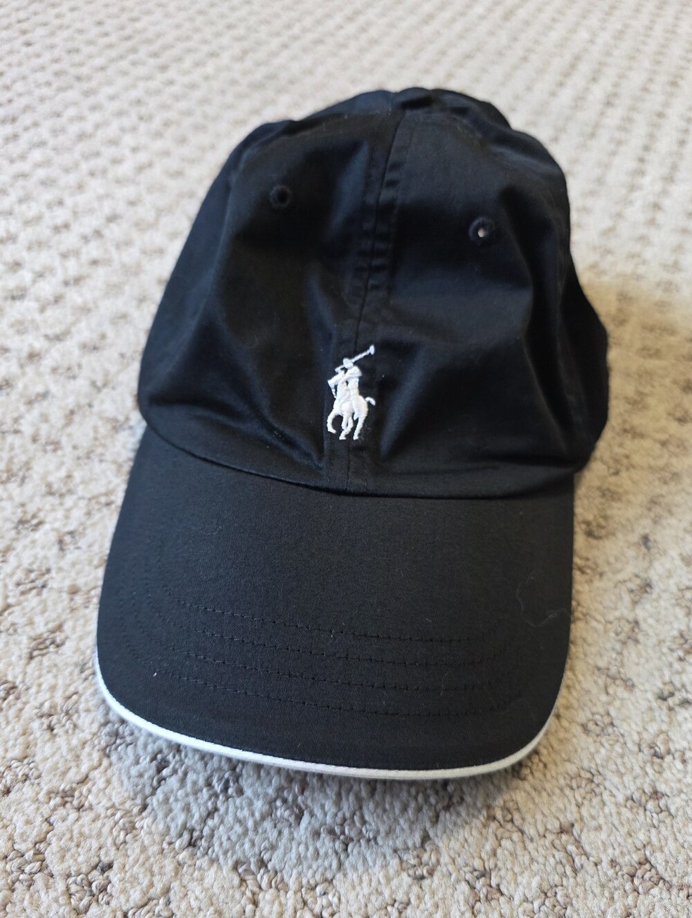 Ralph Lauren Golf Black Baseball Cap with White Accents